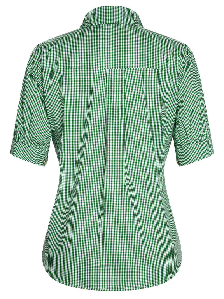 Green 1950s Plaid Short Sleeve Shirt