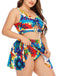 Plus Size 1940s Floral Skirted Bikini Set