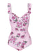 1960s Ruffled Floral One-Piece Swimsuit