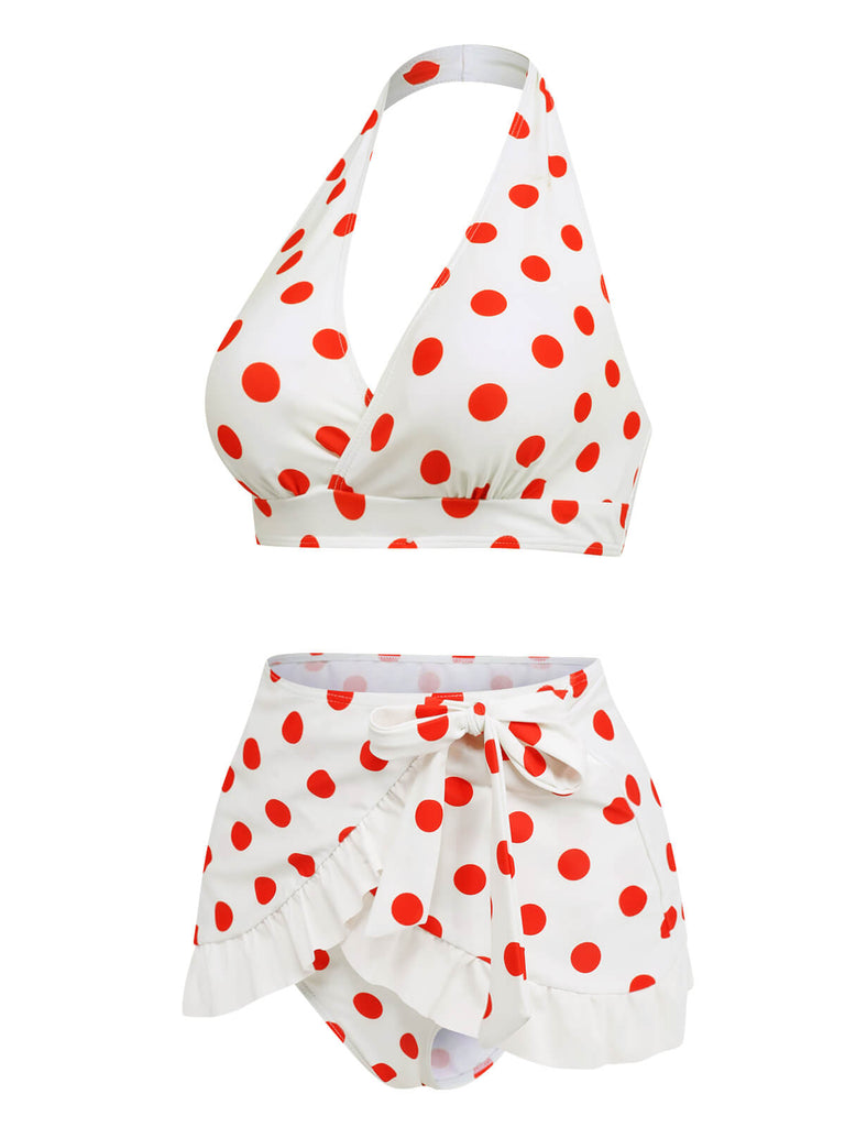 1950s Retro Polka Dots Bikini Set & Apron