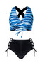 Blue 1950s Ocean Stripes Swimsuit