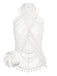 White 1960s Tassel Wrap Cover-up