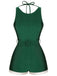 Green 1940s Sleeveless Backless Halter Swimsuit