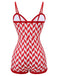 Red 1950s Diamond Plaid Heart Collar Swimsuit