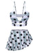 Multi 1940s Striped Polka Dots Halter Swimsuit