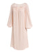 Pink 1960s Puff Sleeves Knitted Nightgown