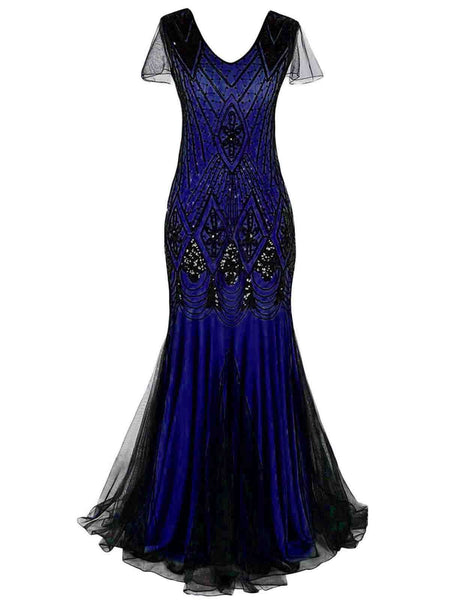 [US Warehouse] 1920s Sequined Maxi Flapper Dress – Retro Stage - Chic ...