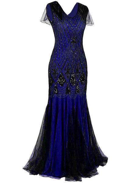 [US Warehouse] 1920s Sequined Maxi Flapper Dress – Retro Stage - Chic ...