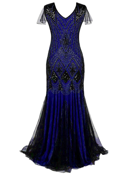 [US Warehouse] 1920s Sequined Maxi Flapper Dress – Retro Stage - Chic ...
