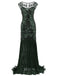 Green 1920s Sequin Maxi Flapper Dress