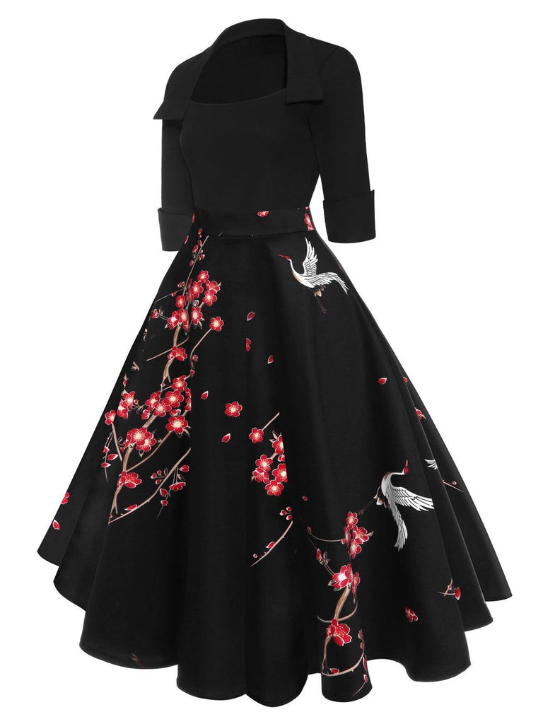 1950s Floral Patchwork Dress