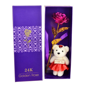 golden rose with teddy