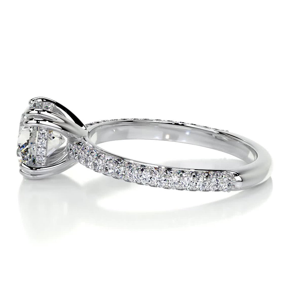 Lorena Diamond Engagement Ring, Hidden Halo, 2.5 Carat, 14K White Gold ...