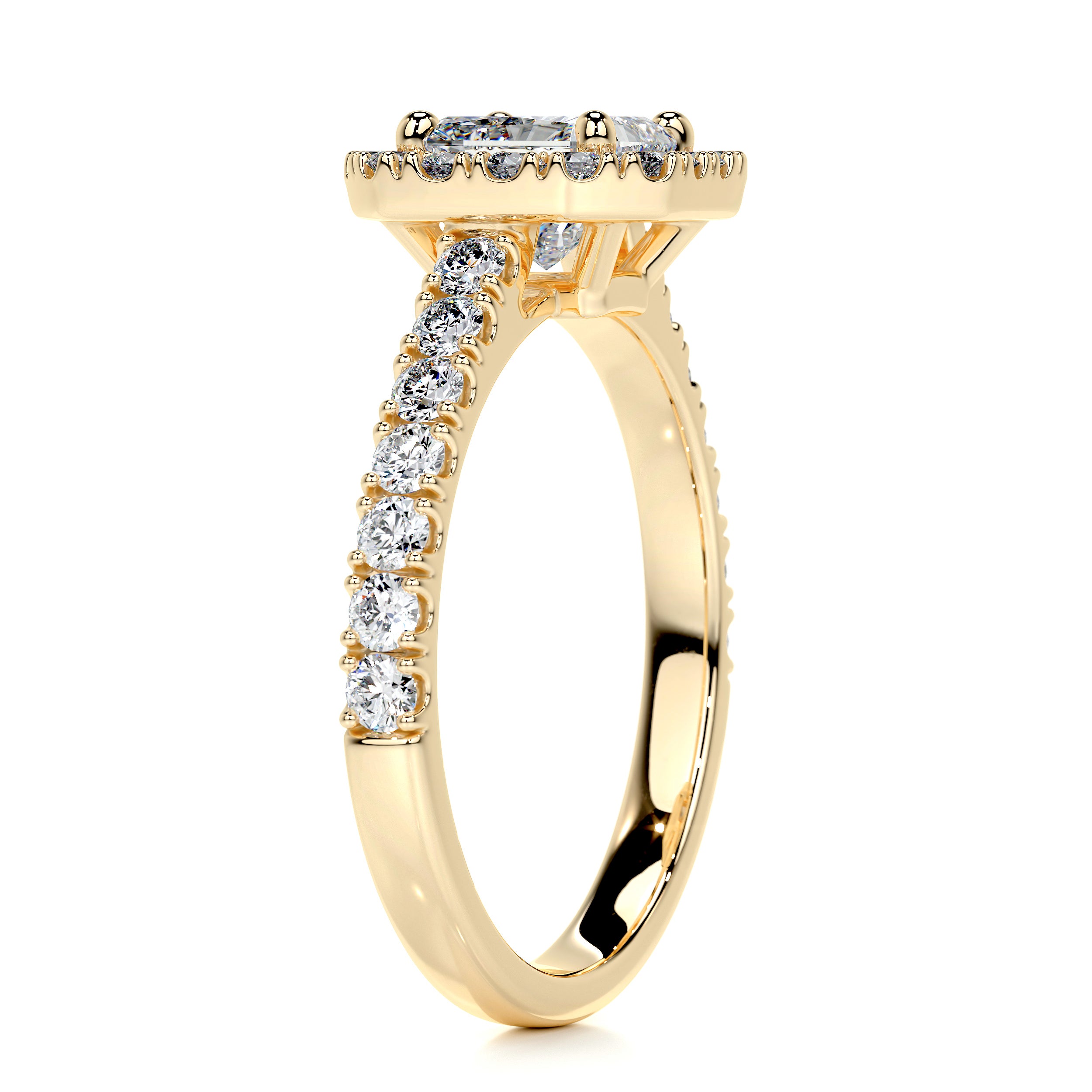 Cora Diamond Engagement Ring, Halo, 1.35 Carat, 14K Yellow Gold – Best ...