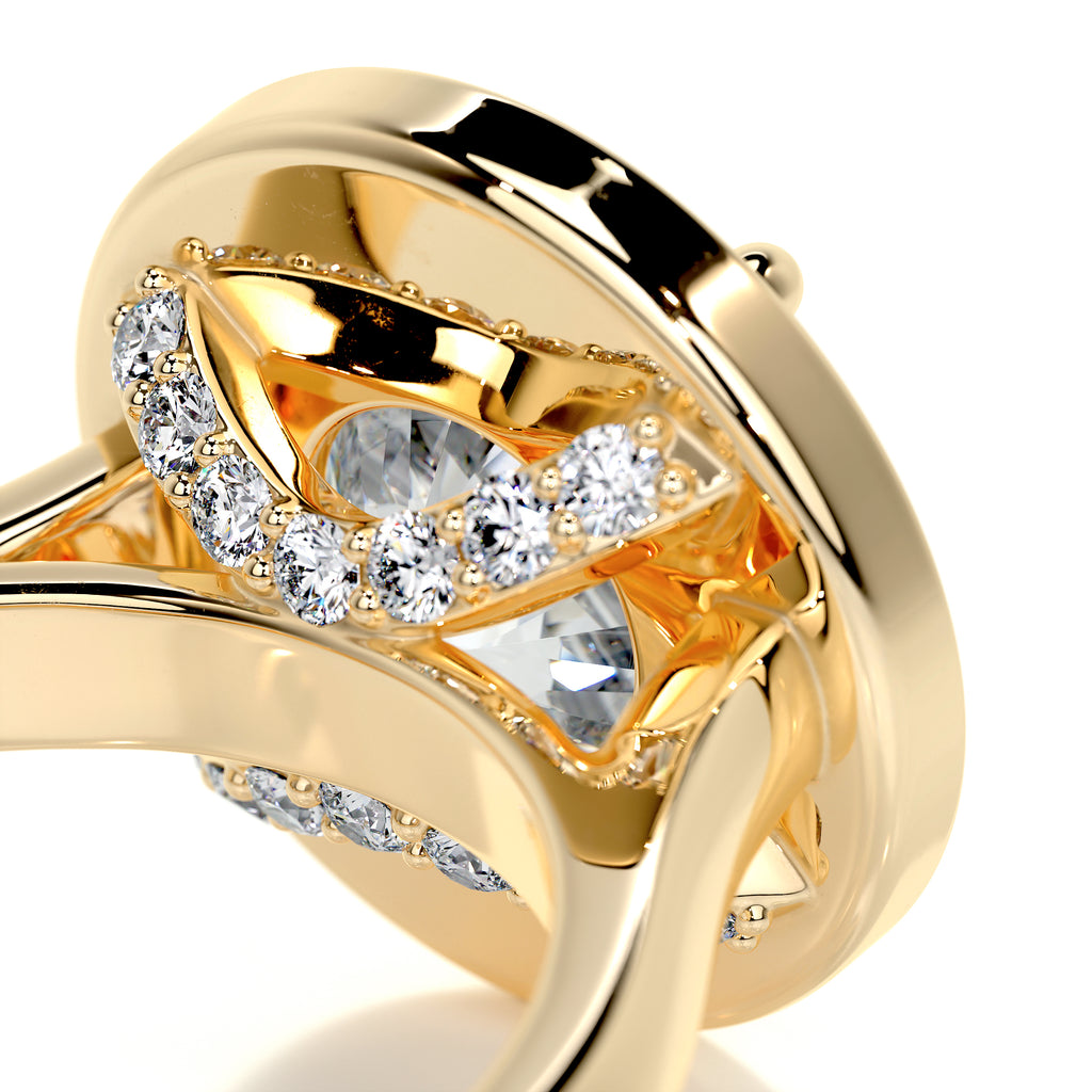 Charlie Diamond Engagement Ring, Halo, 2.75 Carat, 18K Yellow Gold ...