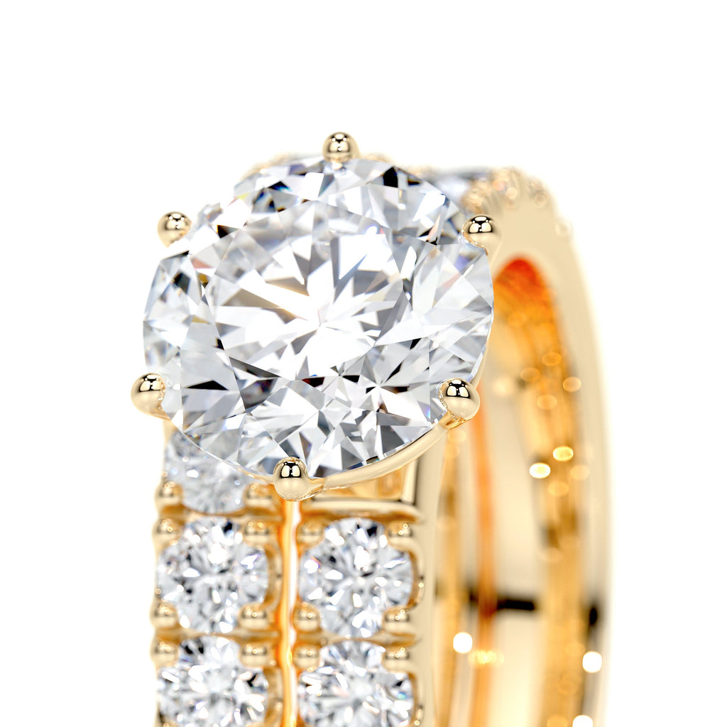 Destiny Lab Grown Diamond Bridal Set Pave 7 5 Carat 18k Yellow Gold