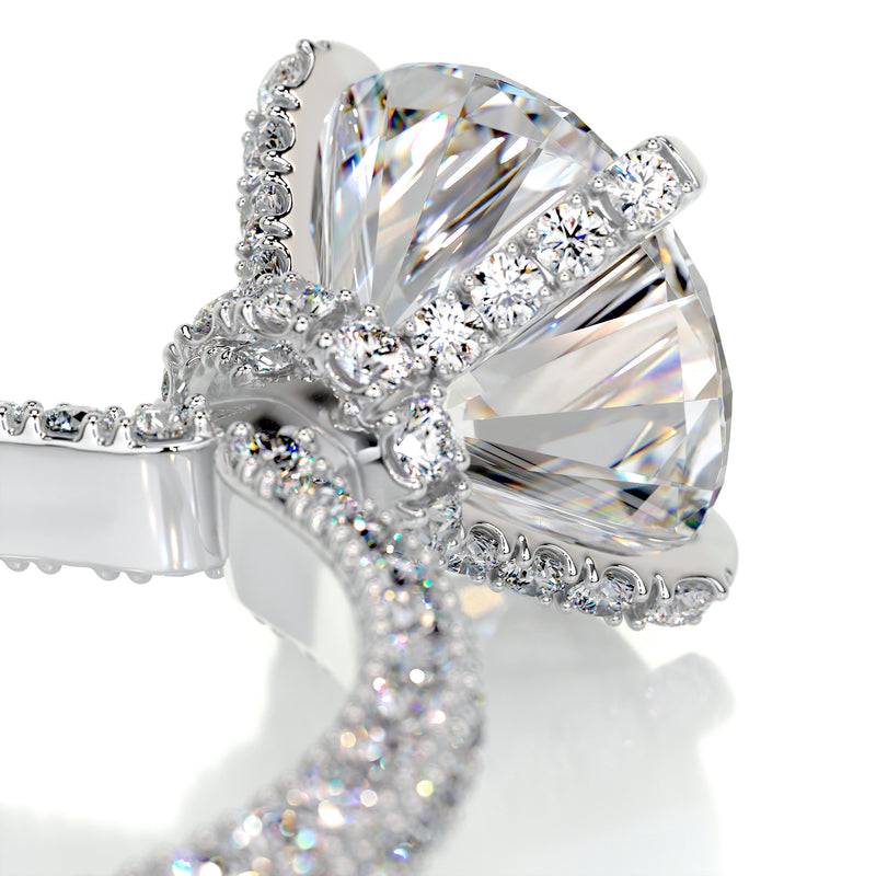 Milly Moissanite & Diamonds Ring   (4.12 Carat) -14K White Gold