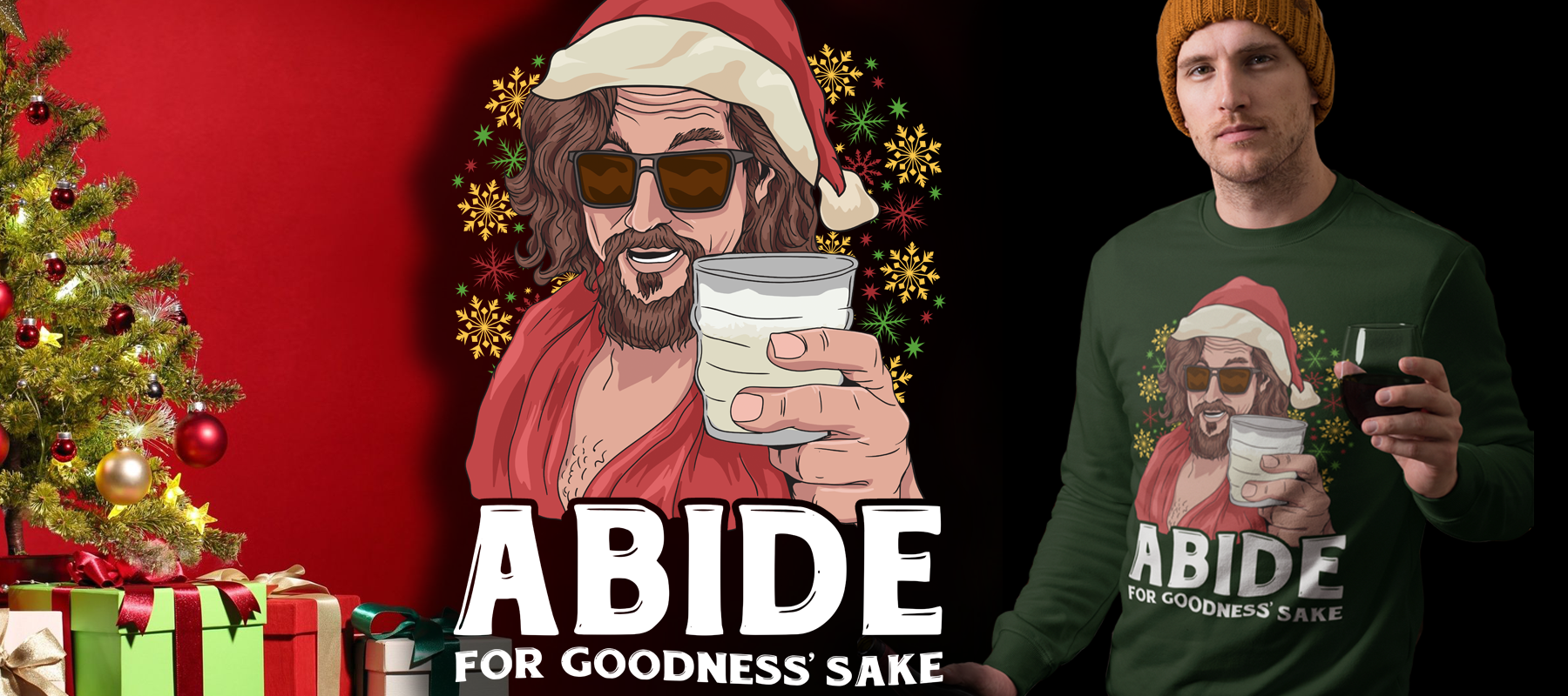 abide christmas lebowski t-shirts hoodies mugs