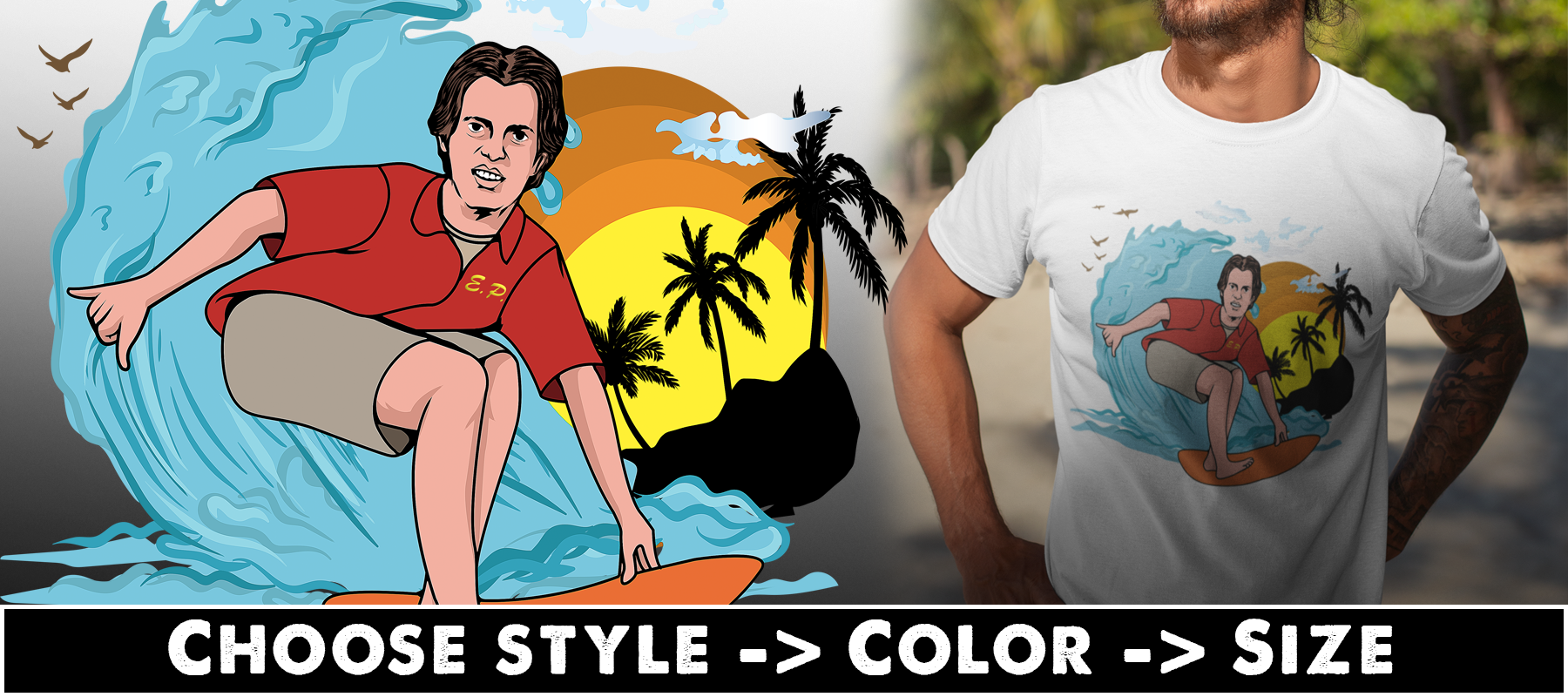 Donny Surfing T-shirts, Hoodies & Mugs