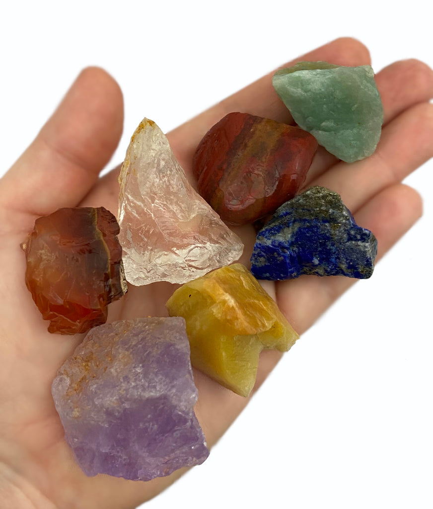 Raw Chakra Healing Crystals 7 Chakra Stones With White California Sa Chakra Palace