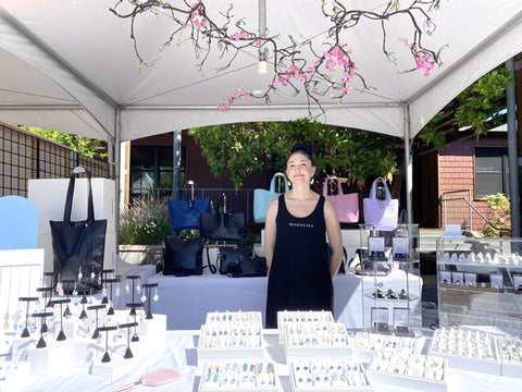 Picture of Artist Lisa Ramos at Show In Yountville from Artist Lift Blog: Artist Life - 20 Things I Do to Run My Business