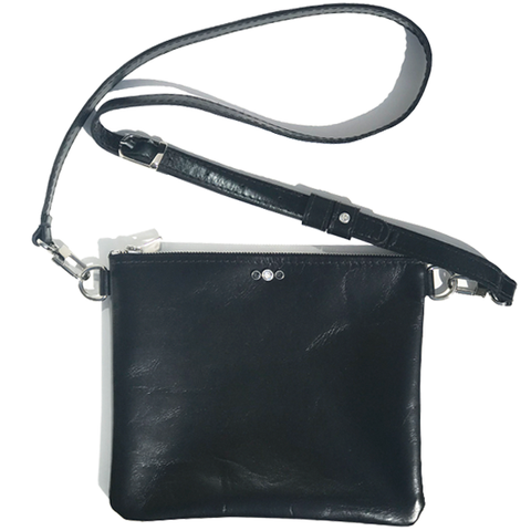 Suede Crossbody Purse, Handmade Soft Leather Bag | Mayko Bags Black