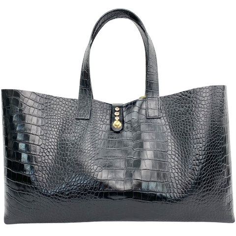 MONOLISA Italian Leather Tote Bag - Handmade by California Artist Lisa Ramos | Picture from The Art World - Getting Your Work into Art Shows Blog Article 