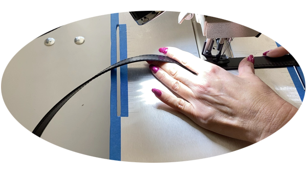 Designer Lisa Ramos: Sewing a Crossbody Bag Strep - Preparation for Edge Painting  | article Behind The Scenes of Making Leather Bags - Made in California