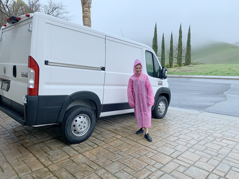 Picture Artisan Lisa Ramos Working standing next to her work van from Blog Article: Starting a Business at 50 