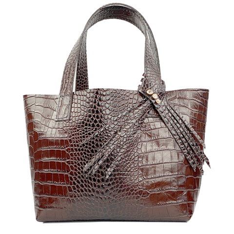 Natural Genuine Crocodile Skin Handbag-Handmade and Special, Unique Handbag