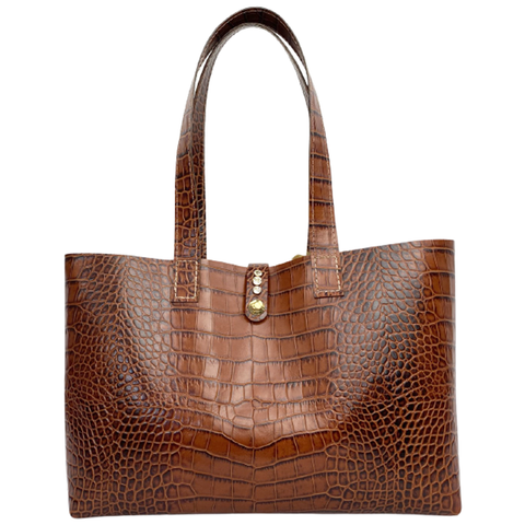 Premium Italian Embossed Leather Tote - Handbags made in USA