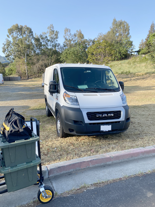 Picture of White Van at an Art Festival from Artist Lift Blog: Artist Life - 20 Things I Do to Run My Business