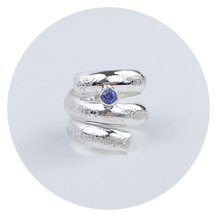 Argentium® Silver Tanzanite Spiral Ring - Beautiful Texture  | Picture from The Art World - Getting Your Work into Art Shows Blog Article 