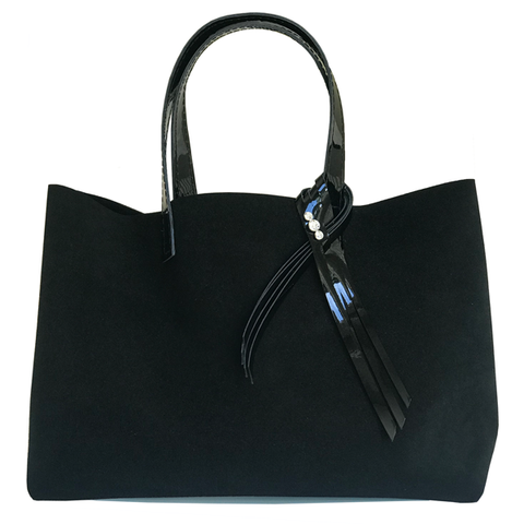 clean patent leather bag