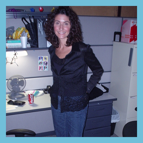 Picture of Lisa in her 30's working in South Florida from Blog Article: Artist Life - Art & Dyslexia