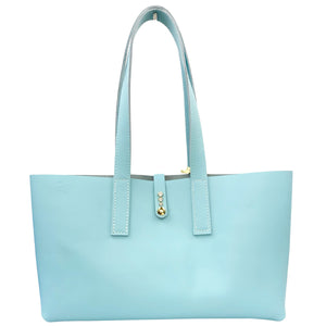 Baby Blue Leather Tote - Over The Shoulder Bag 91 – MONOLISA