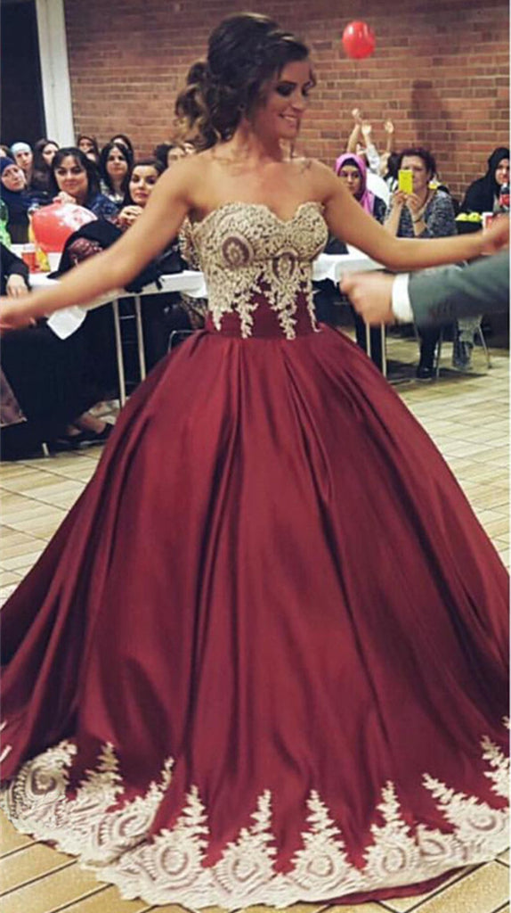 burgundy gold quinceanera dresses