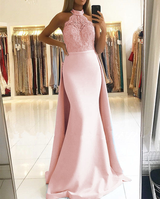 halter mermaid prom dress