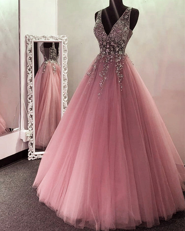 rose pink ball gown