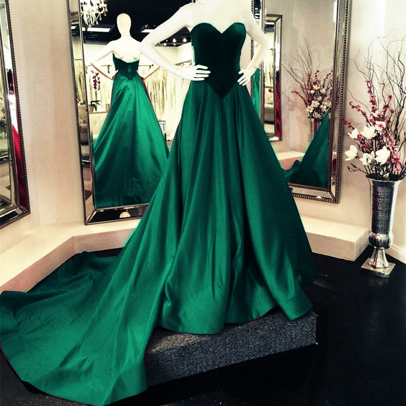 green velvet ball gown