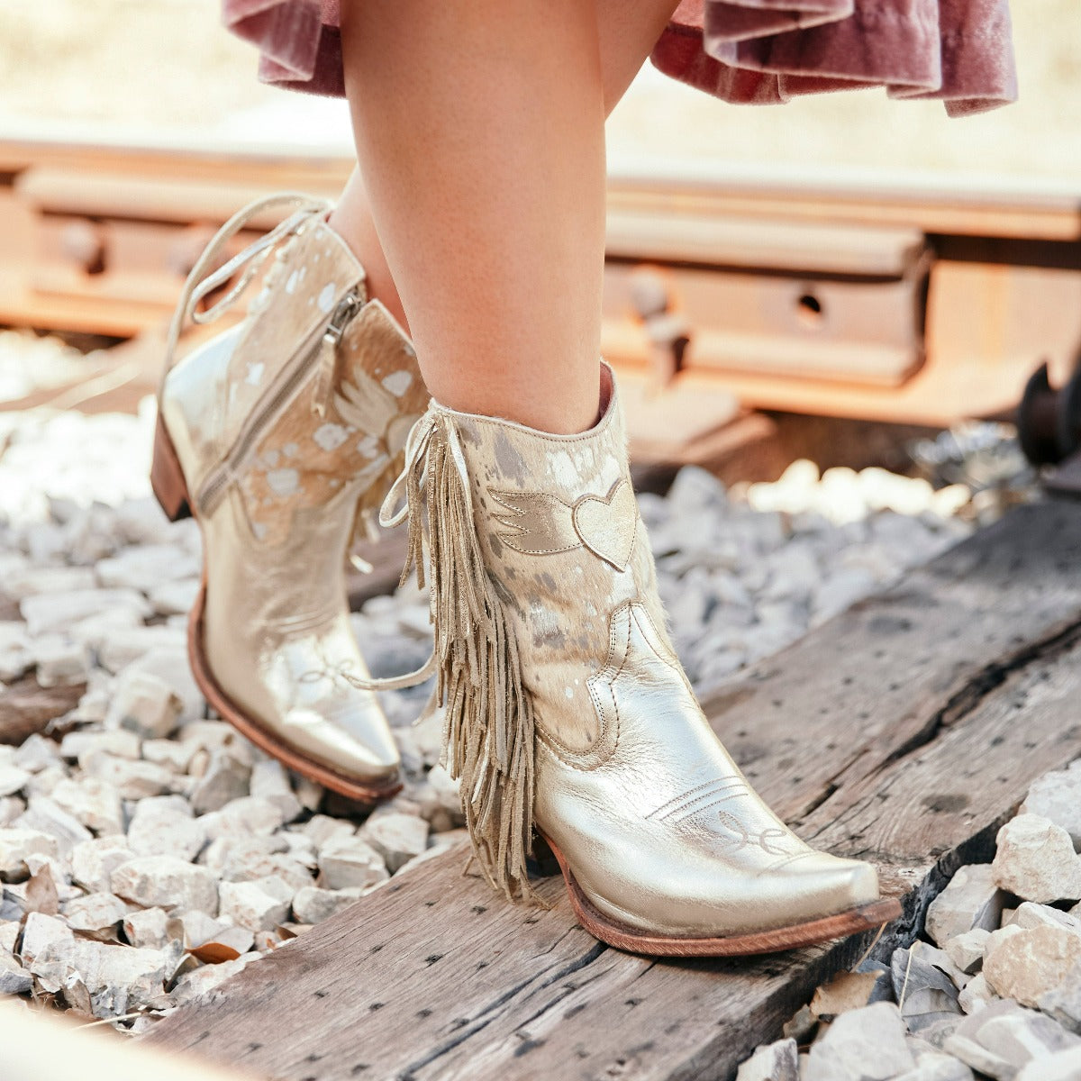 Junk Gypsy by Lane THE SPIRIT ANIMAL SHORTIE BOOTS SABLE & CHAMPAGNE