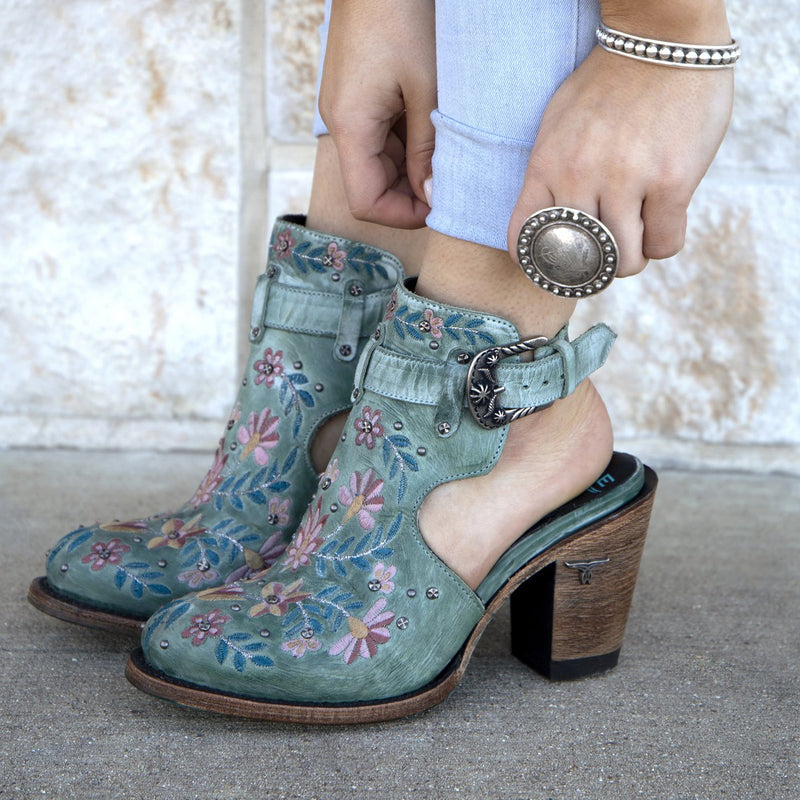 ladies floral ankle boots