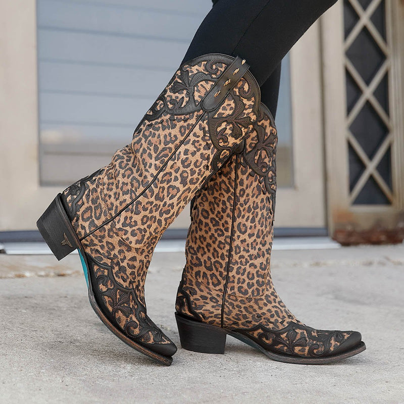 Lane Cat's Meow Leopard Print Lilly Boots