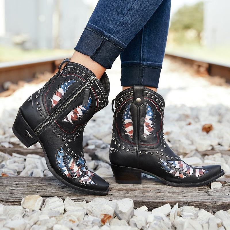 Lane Old Glory Booties in Black