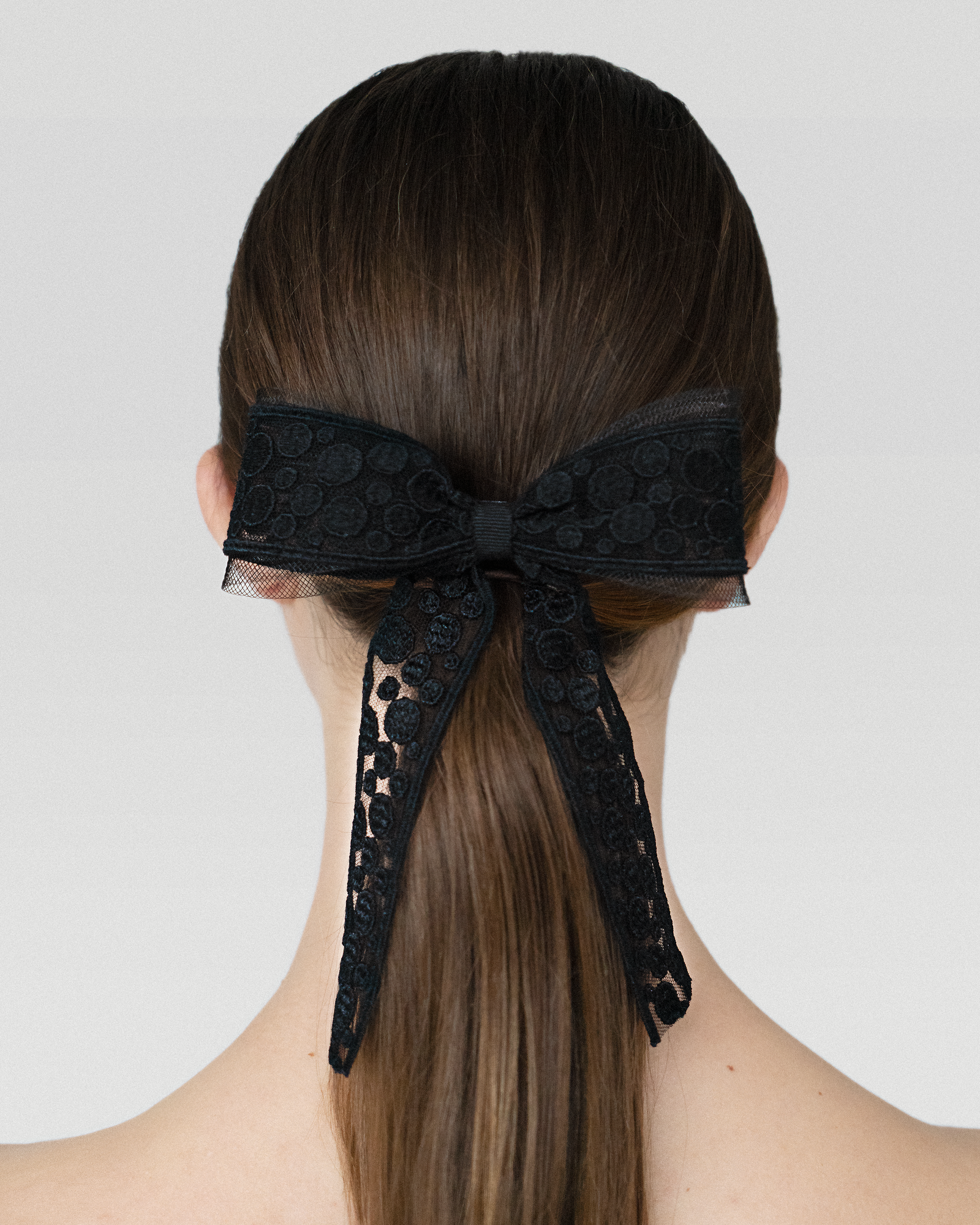 black lace bow