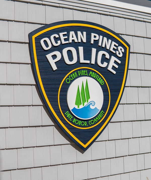 ocean pines police signage made in ocean city maryland