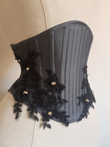 VOLUSPA SILK underbust corset waspie TWILIGHT SIREN