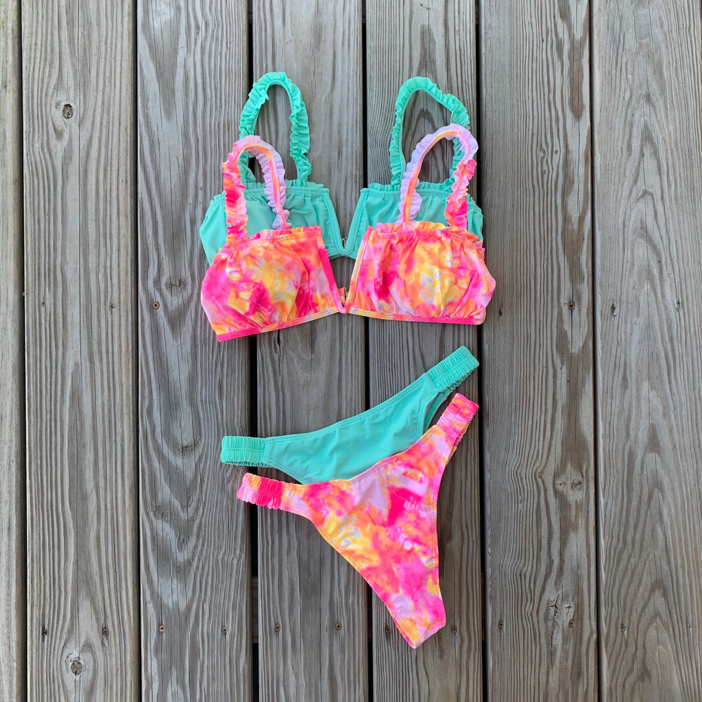 pink leopard bikini set