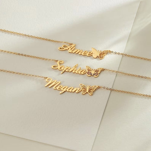 Butterfly Name Necklace