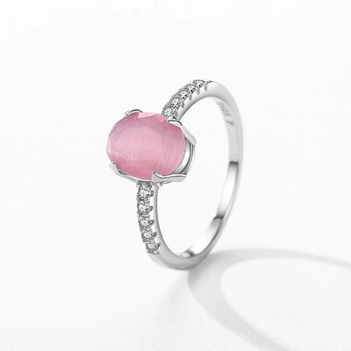 Pink Opal Ring 925 Sterling Silver